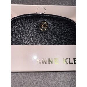 Anne Klein AK Curved Black Logo Card Case Wallet